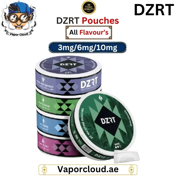 DZRT nicotine pouches in bold, long-lasting flavors – perfect for smoke-free nicotine satisfaction in the UAE.