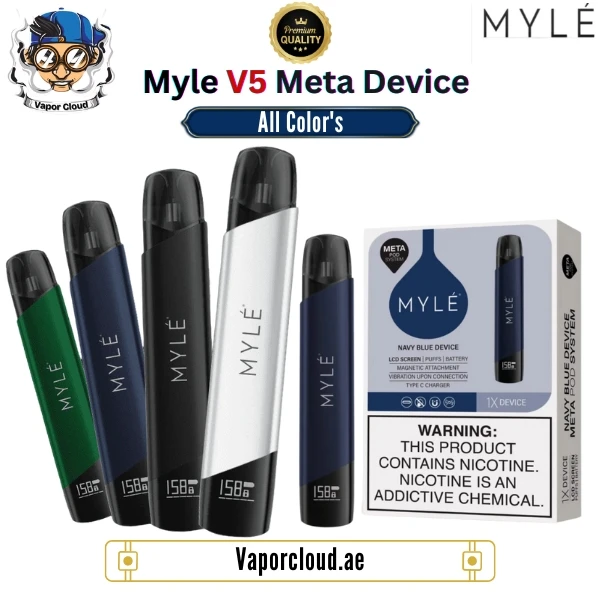 MYLE V5 Meta Device – sleek next-gen pod system with fast delivery across all UAE cities.