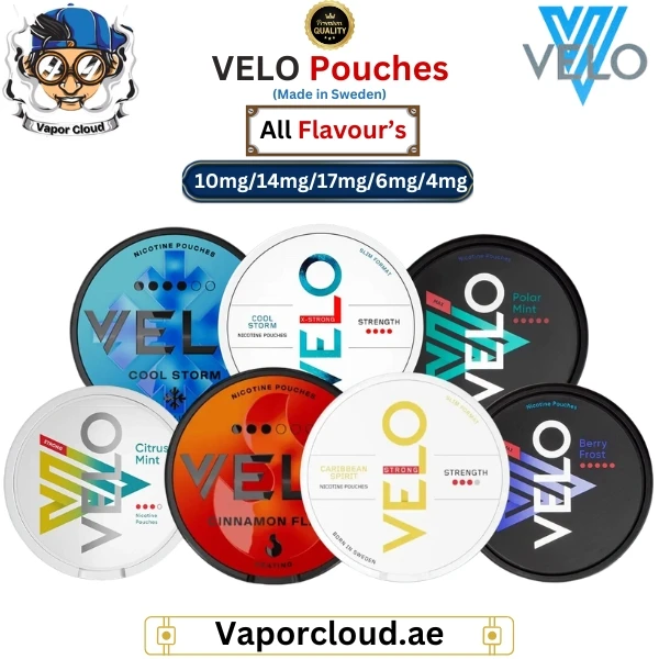 VELO nicotine pouches in original packaging – made in Sweden and available in UAE
