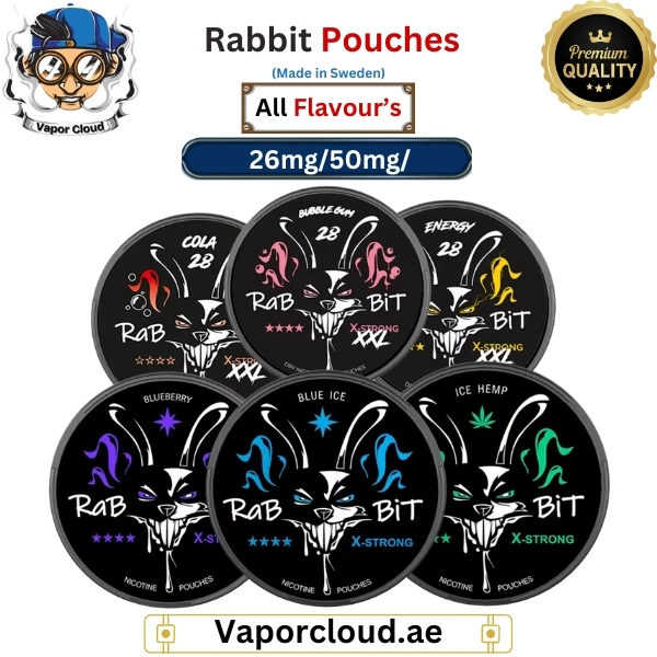 Rabbit nicotine pouch delivery available across UAE – Dubai, Abu Dhabi, Sharjah, Ajman, Fujairah, and more.