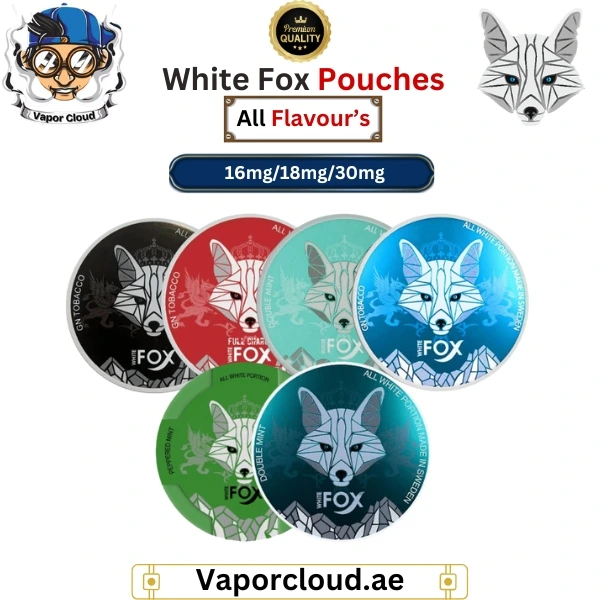 "White Fox Nicotine Pouches – Tobacco-free nicotine pouches available in Vape Shops in Dubai, Abu Dhabi, and Sharjah with fast Home Delivery across UAE."